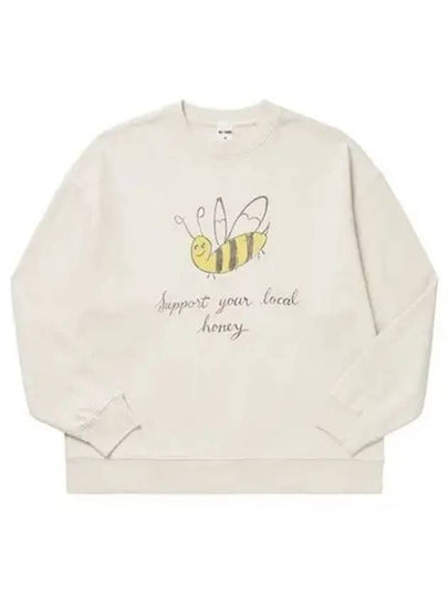 Women's Oversized Honey Print Sweatshirt Ivory - RE/DONE - BALAAN 2