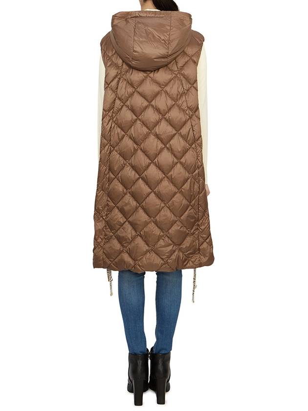 Sisoft Double-Sided Drawstring Hood Padded Long Vest Brown - MAX MARA - BALAAN 9