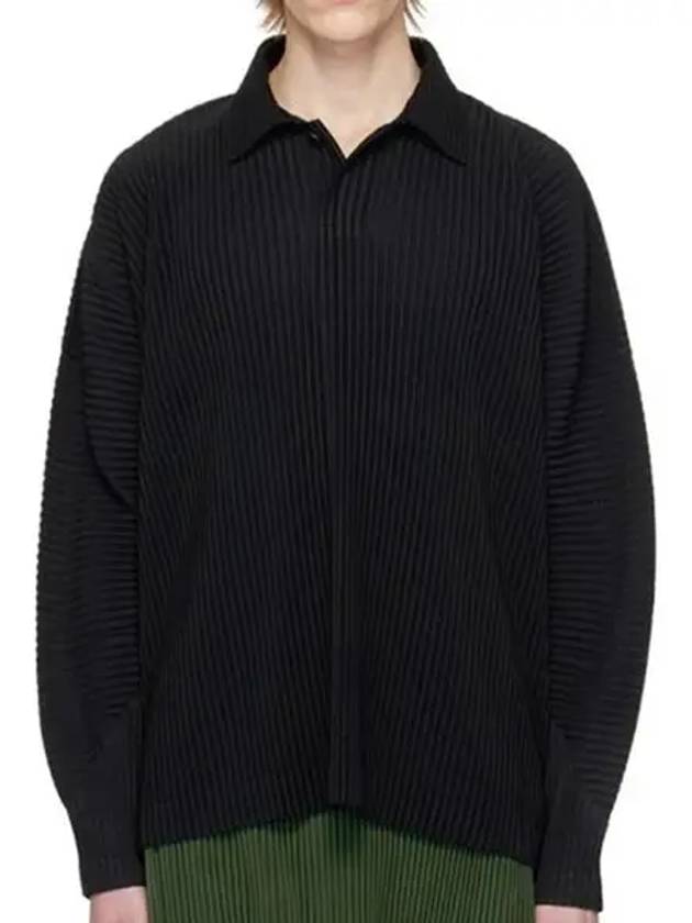 Men's MC August Long Sleeve Polo Shirt Black - ISSEY MIYAKE - BALAAN 2