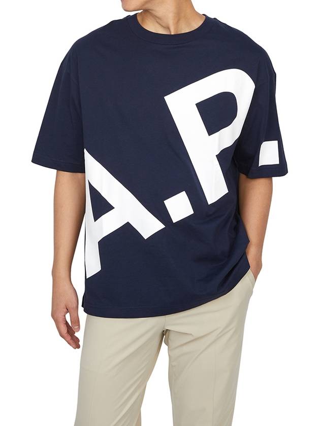 Lisandre Logo Print Short Sleeve Shirt Dark Navy - A.P.C. - BALAAN 5