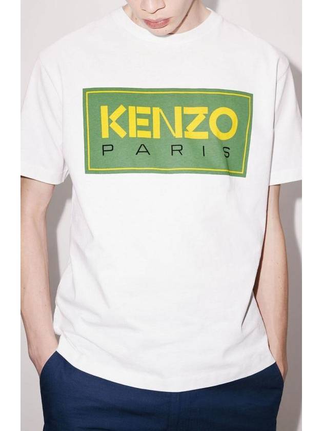 Paris Logo Print Cotton Short Sleeve T-Shirt White - KENZO - BALAAN 4