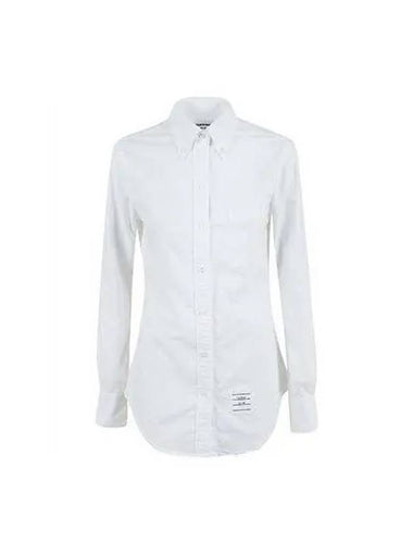 Women s Logo Patch Long Sleeve Shirt White FLL005A 06177 - THOM BROWNE - BALAAN 1