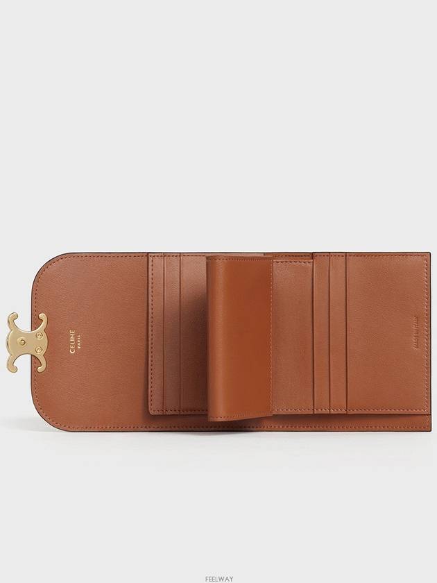 Triomphe Canvas Small Half Wallet Tan - CELINE - BALAAN 3