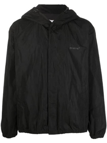 Men's Diagonal Tab Windbreaker Black - OFF WHITE - BALAAN 1