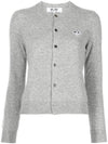 AZ N065 051 1 White Wappen Round Cardigan Gray Women’s Cardigan TS - COMME DES GARCONS - BALAAN 1