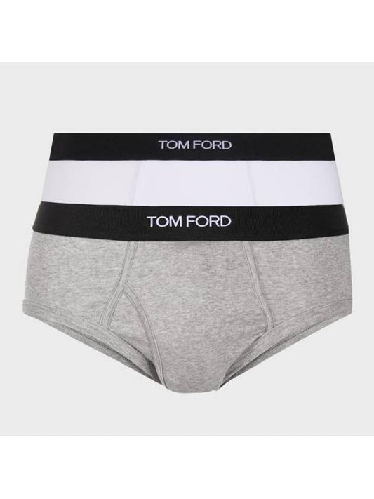 Men's Cotton Logo Waistband Briefs 2 Pack - TOM FORD - BALAAN 1