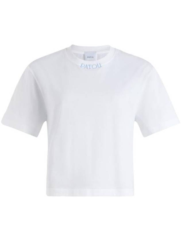 Crop Short Sleeve T-Shirt White - PATOU - BALAAN 1