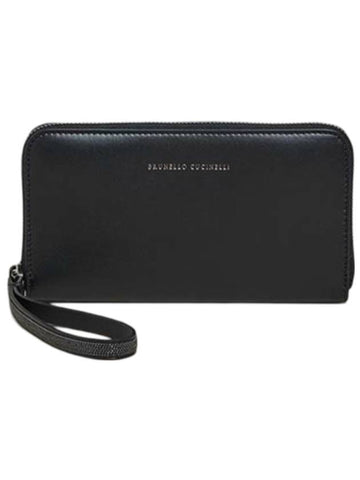 Zip Around Calfskin Long Wallet Black - BRUNELLO CUCINELLI - BALAAN 1