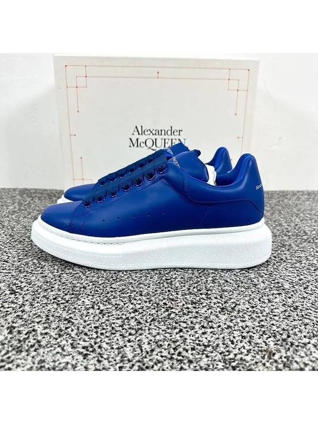 Women's Larry Oversole Leather Low Top Sneakers Blue - ALEXANDER MCQUEEN - BALAAN 7