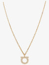 Gancini Crystal Necklace Gold - SALVATORE FERRAGAMO - BALAAN 3