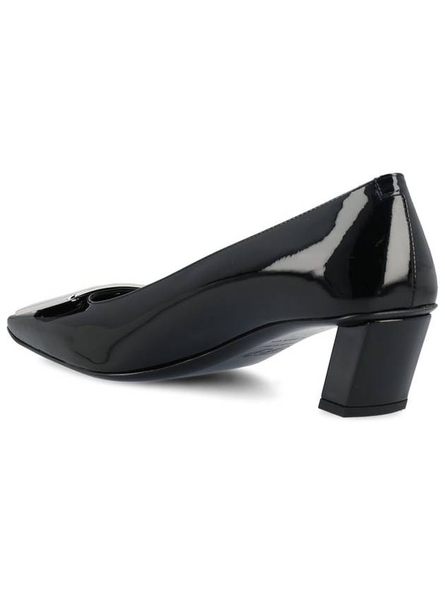 Women's Belle Vivier Metal Buckle Pumps Black - ROGER VIVIER - BALAAN 4