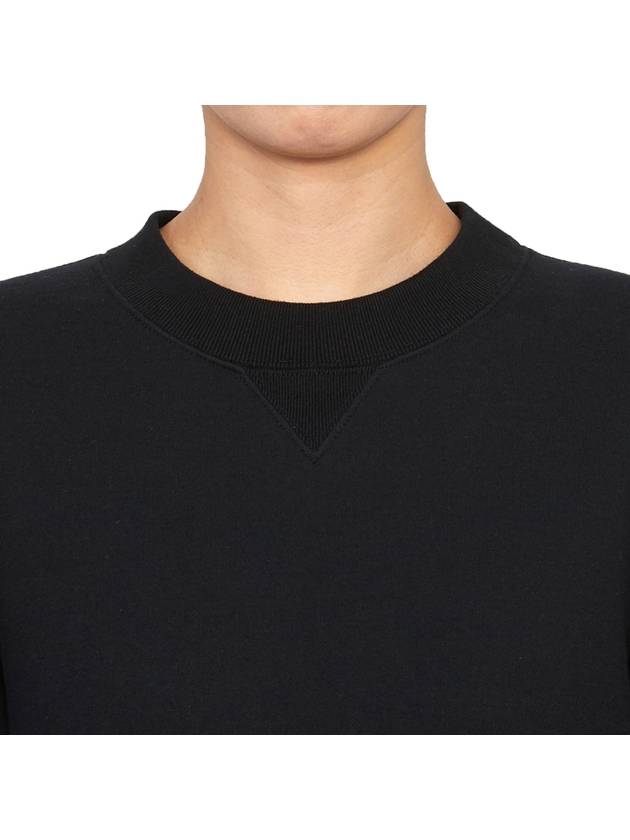 Crew Neck Pleated Hem Sweatshirt Black - SACAI - BALAAN 8