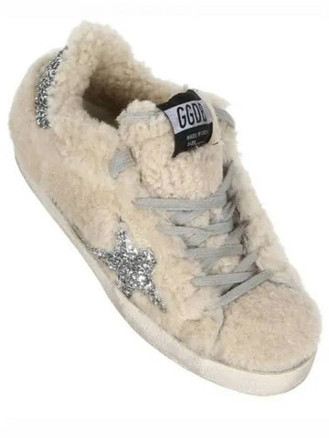 Women s Superstar Glitter Shearling Sneakers 271891 - GOLDEN GOOSE - BALAAN 1