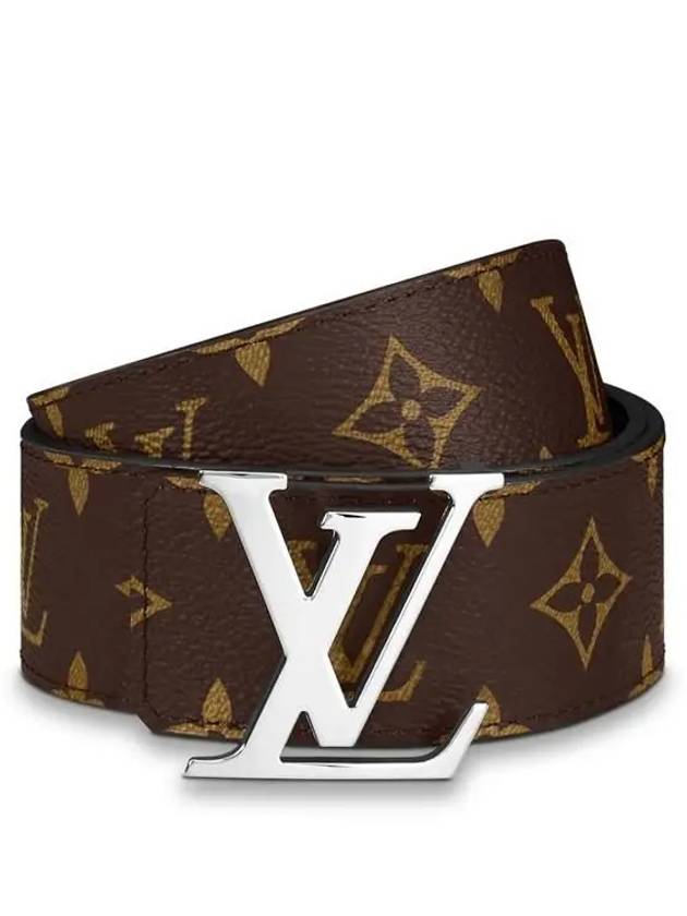 Men's LV Initiales Reversible Monogram Canvas Leather Belt Black Brown - LOUIS VUITTON - BALAAN 3