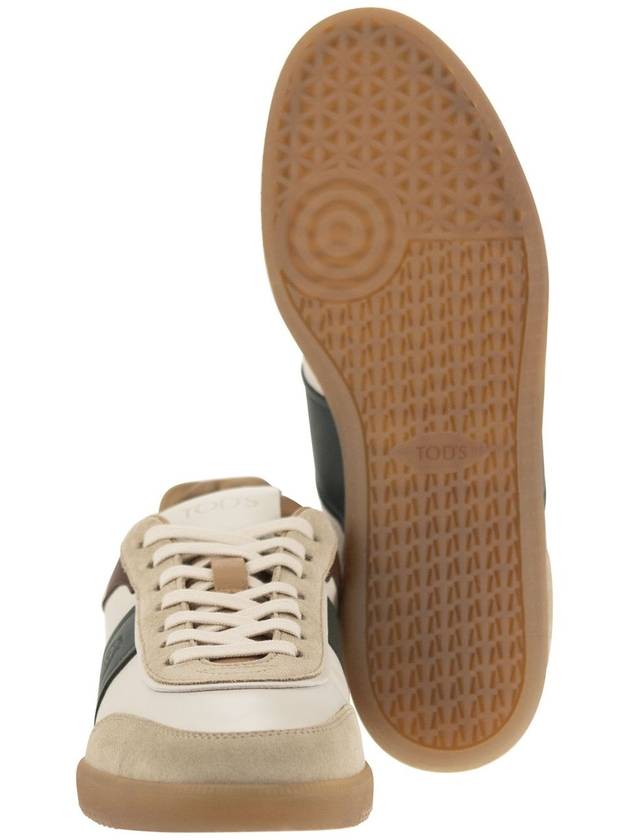 Tricolor Embossed Logo Low-Top Sneakers Brown Beige - TOD'S - BALAAN 6