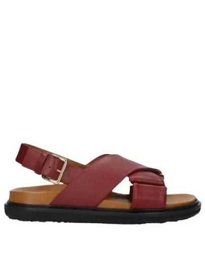 Fussbett Leather Sandals Burgundy - MARNI - BALAAN 2