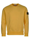 Garment Dyed Malfile Fleece Crewneck Sweatshirt Yellow - STONE ISLAND - BALAAN 1