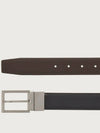 Men's Reversible Adjustable Leather Belt Black - SALVATORE FERRAGAMO - BALAAN 3