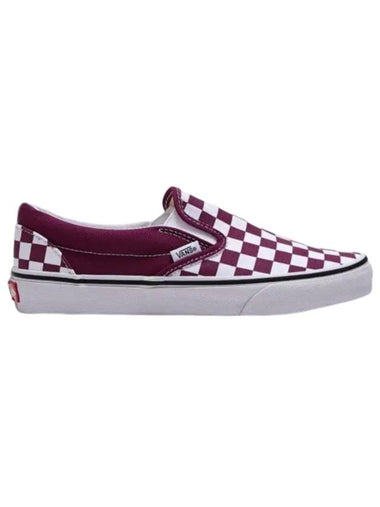 Classic Theory Checkerboard Slip-Ons Dark Purple - VANS - BALAAN 1