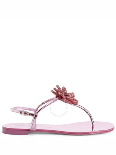 Giuseppe Zanotti Tilly Flower Crystals Embellished Flat Sandals, Brand Size 37 ( US Size 7 ) - GIUSEPPE ZANOTTI - BALAAN 1