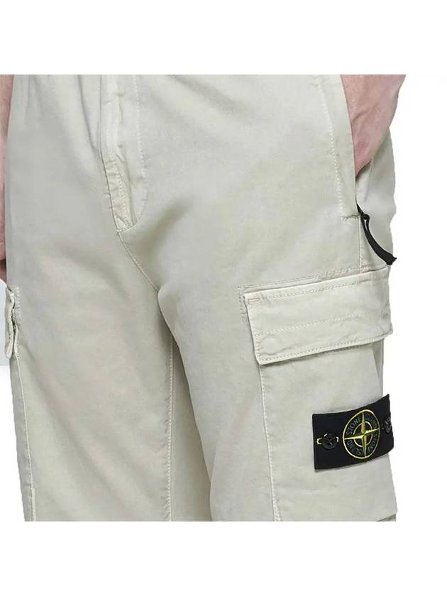 Stretch Cotton Cargo Straight Pants White - STONE ISLAND - BALAAN 4