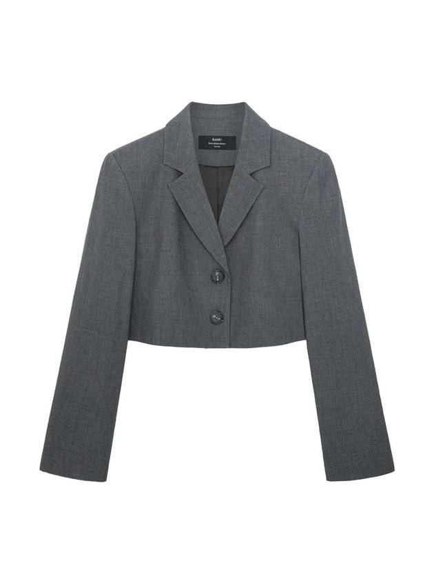 Colin Wool Basic Two Button Short Crop Jacket Charcoal - RAMUSTUDIO - BALAAN 1