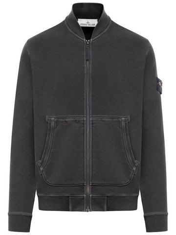 Stone Island logo patch zip up jacket - STONE ISLAND - BALAAN 1