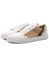 House Check Leather Sneakers Optic White - BURBERRY - BALAAN 3