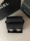 CC logo earrings pearl crystal clip type earrings silver ABD651 - CHANEL - BALAAN 4