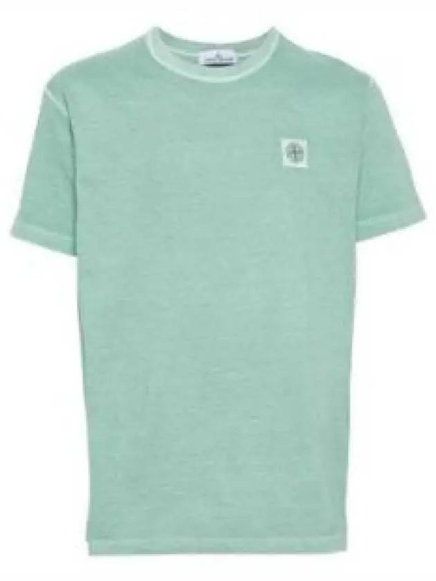 Organic Cotton Short Sleeve T-Shirt Light Green - STONE ISLAND - BALAAN 2