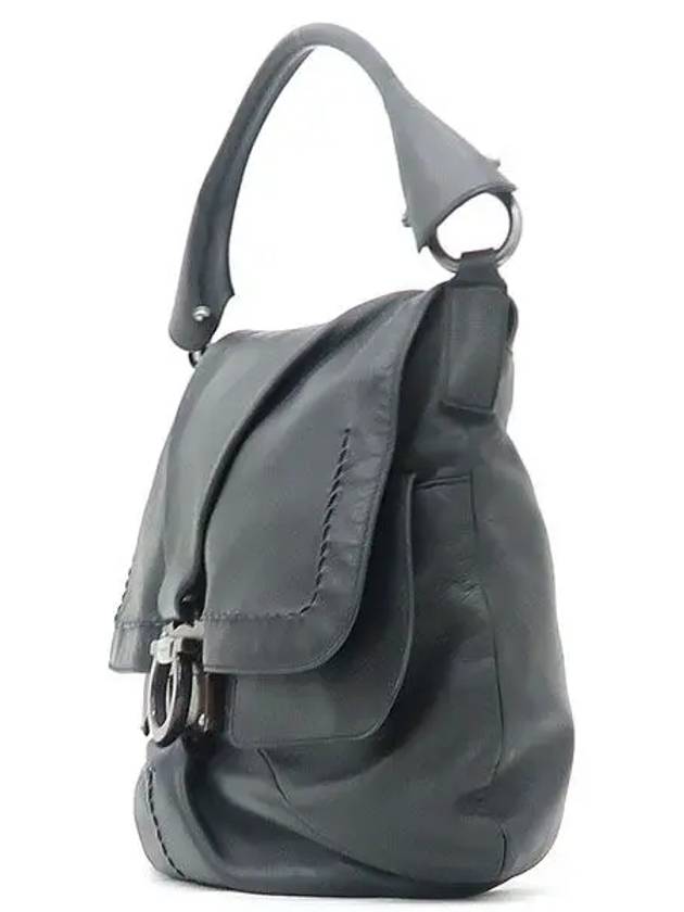 Ferragamo 21 B285 Gancini logo decorated black leather big hobo shoulder bag - SALVATORE FERRAGAMO - BALAAN 2