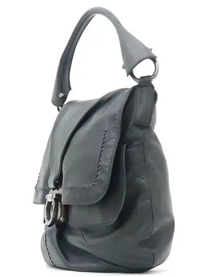 Ferragamo 21 B285 Gancini logo decorated black leather big hobo shoulder bag - SALVATORE FERRAGAMO - BALAAN 2