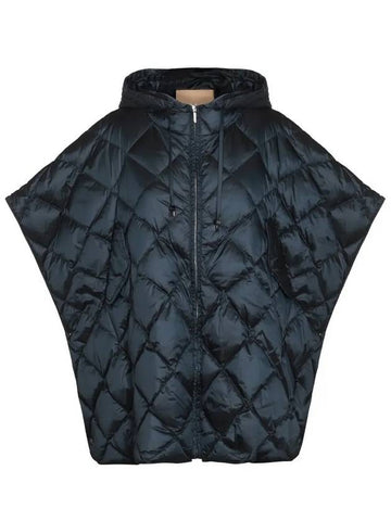 Max Mara The Cube Women s TREMAN Quilting Cape Goose Down Jacket Navy 2429736045600 075 - S MAX MARA - BALAAN 1