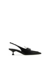 Embossed Logo Slingback Heel White Black - MIU MIU - BALAAN 2