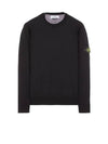 Regular Fit Crew Neck Wool Knit Top Black - STONE ISLAND - BALAAN 1