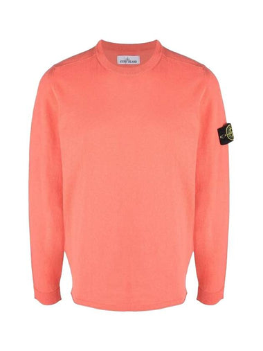 Wappen Patch Crew Neck Knit Top Orange - STONE ISLAND - BALAAN 1