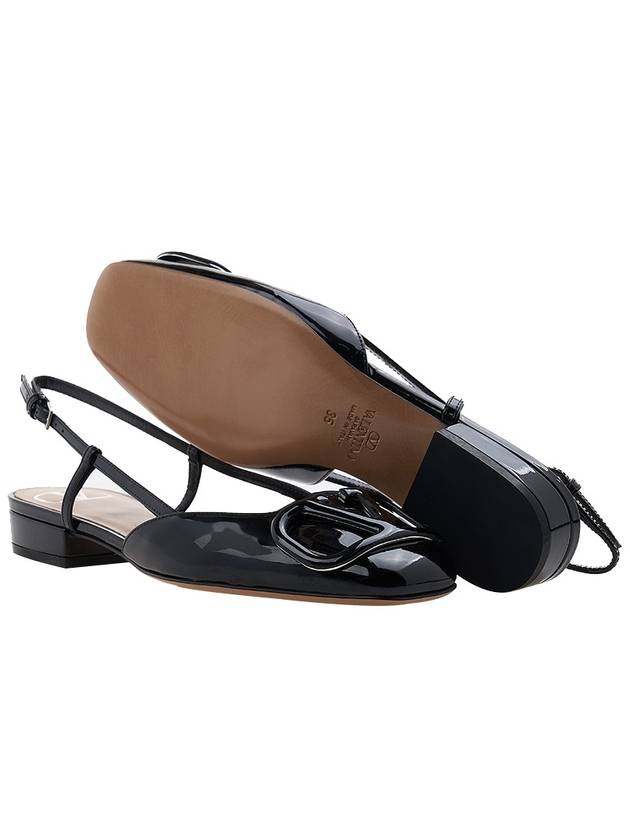 Women's V Logo Signature Leather Mule Sandals Black - VALENTINO - BALAAN 6