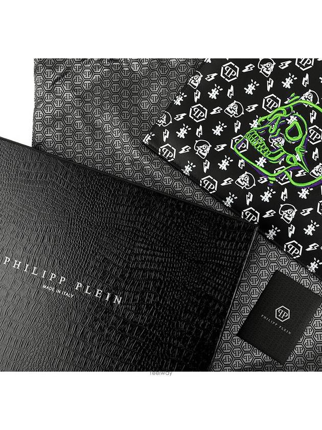 Skull Monogram Clutch Bag Black - PHILIPP PLEIN - BALAAN 7