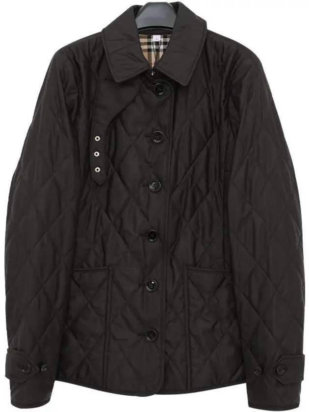 Diamond Quilted Thermoregulated Jacket Black - BURBERRY - BALAAN 5