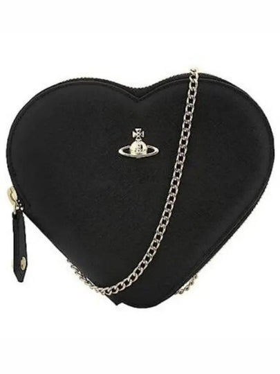 Saffiano New Heart Cross Bag Black - VIVIENNE WESTWOOD - BALAAN 2