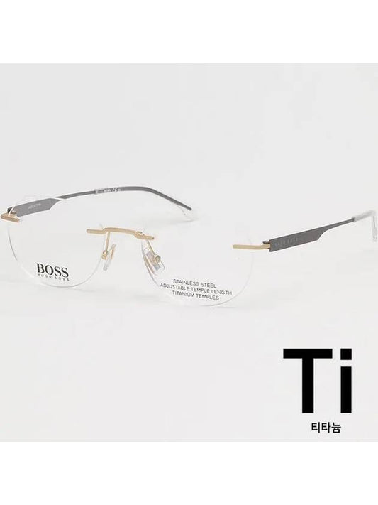 Hugo Boss titanium glasses frame BOSS1265D AOZ rimless ultra light temples - HUGO BOSS - BALAAN 1