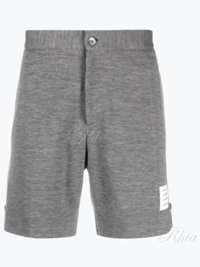 Logo Patch Midi Shorts Grey - THOM BROWNE - BALAAN 2