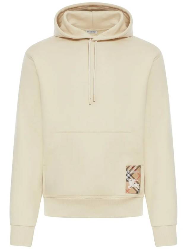 Check Label Cotton Hoodie Nutmeg - BURBERRY - BALAAN 2