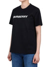 Logo Print Crew Neck Cotton Short Sleeve T-Shirt Black - BURBERRY - BALAAN 4