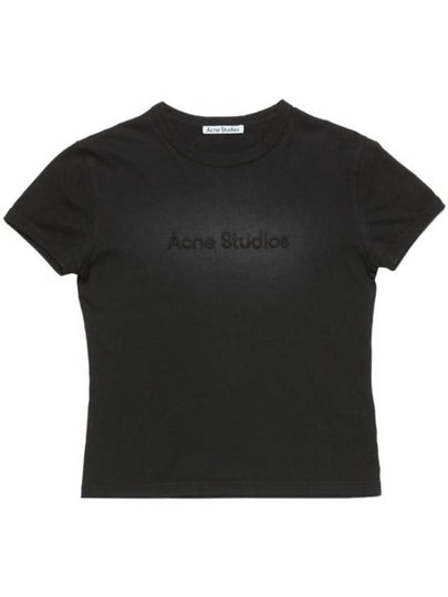 Embroidered Logo Short Sleeve T-Shirt Black - ACNE STUDIOS - BALAAN 2