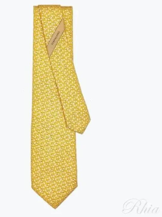 Giraffe Print Silk Tie Yellow - SALVATORE FERRAGAMO - BALAAN 2