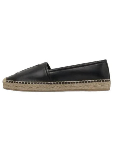 Embossed Monogram Leather Espadou Black - SAINT LAURENT - BALAAN 1