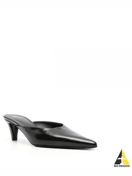 Pointed Toe Leather Mules Black - TOTEME - BALAAN 2