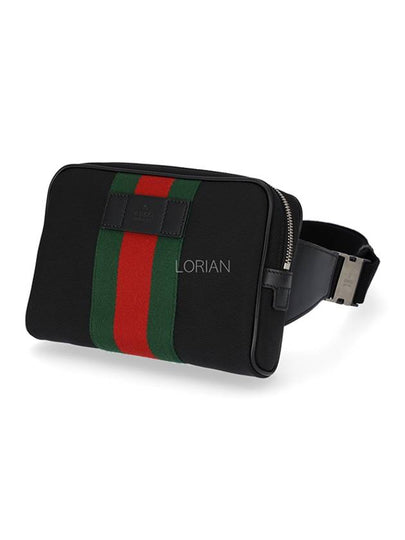 Signature Web Techno Canvas Belt Bag Black - GUCCI - BALAAN 2