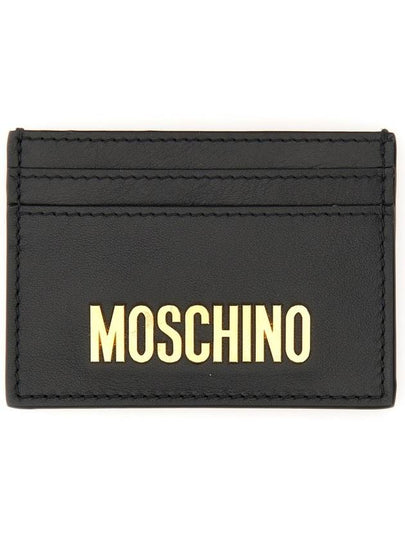 BLACK LEATHER CARDHOLDER 813280013555 - MOSCHINO - BALAAN 2